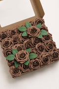 3" Foam Rose with Stem - Earth Brown (25pcs)
