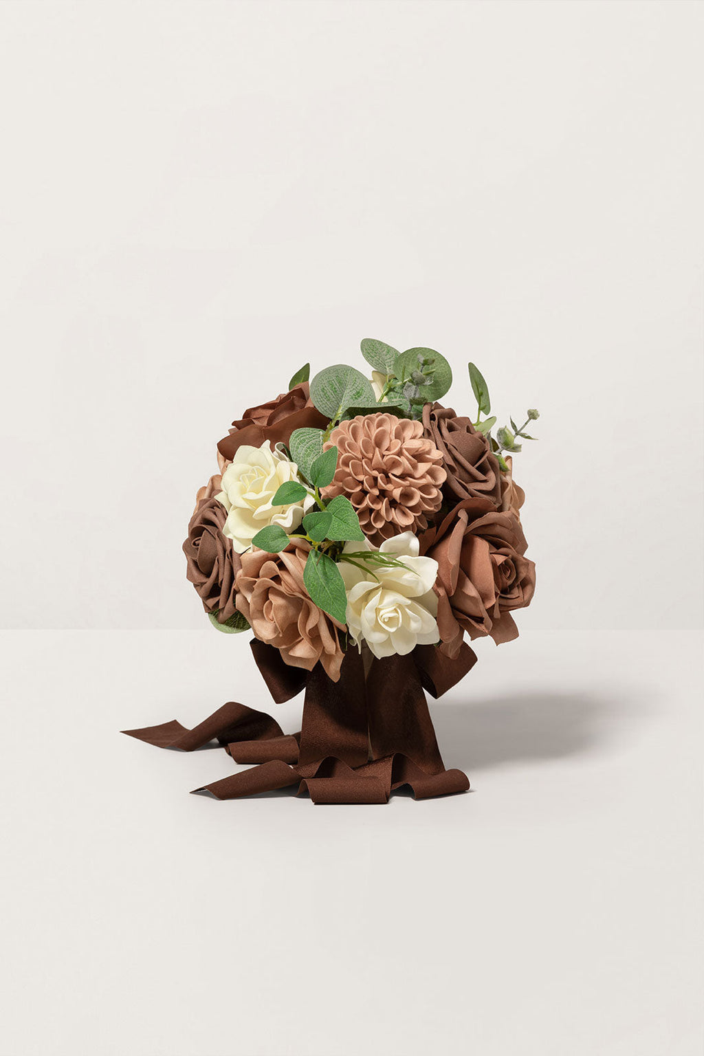 Round Bridesmaid Bouquets in Earth Brown & Sand Beige (Set of 4)