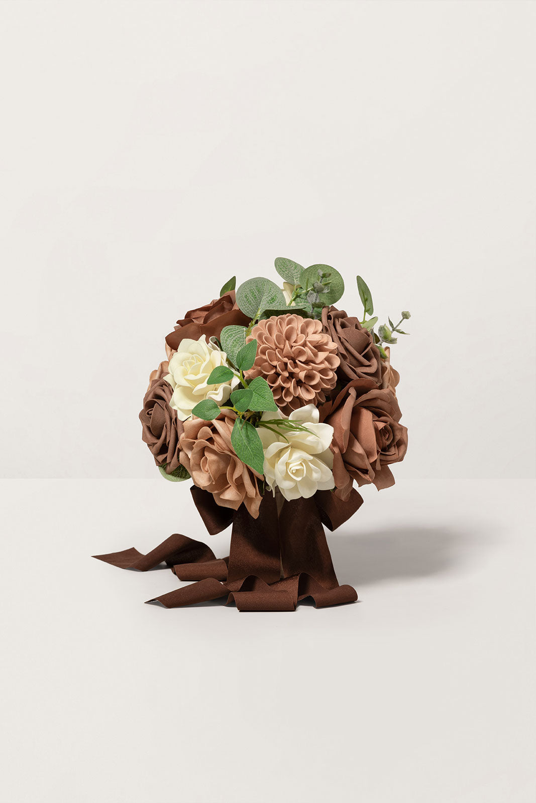 Round Bridesmaid Bouquets in Earth Brown & Sand Beige (Set of 4)