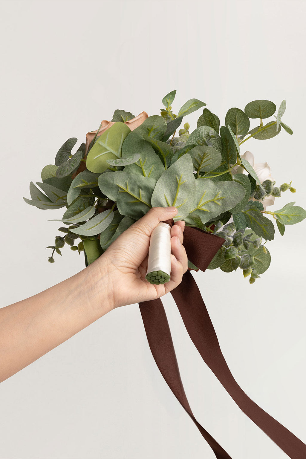 7" Bridesmaid Posy in Earth Brown & Sand Beige (Set of 6 )