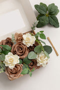 Mini Bouquet Combo Flower Box - Earth Brown & Sand Beige
