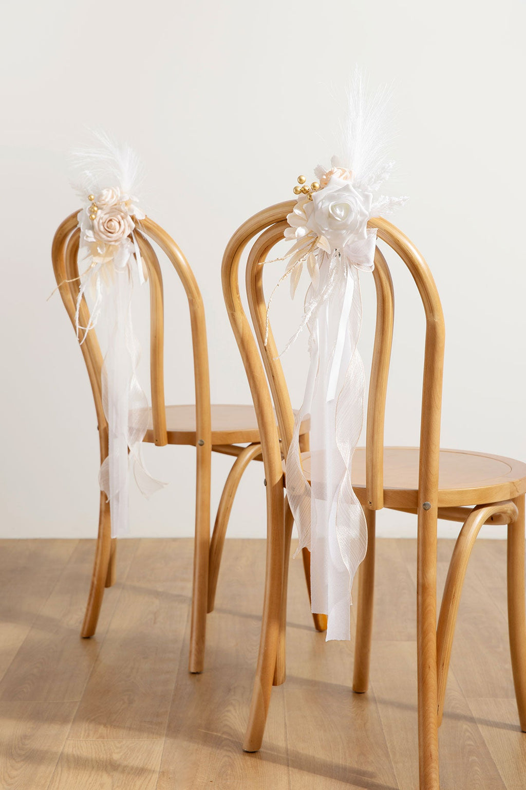 Wedding Aisle Decoration Pew Flowers in White & Beige | Clearance