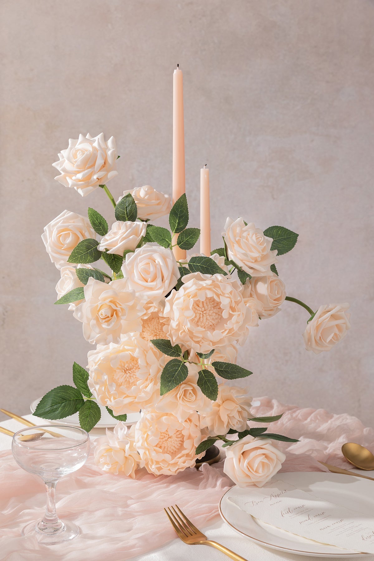 DIY Supporting Flower Boxes in Champagne Pink
