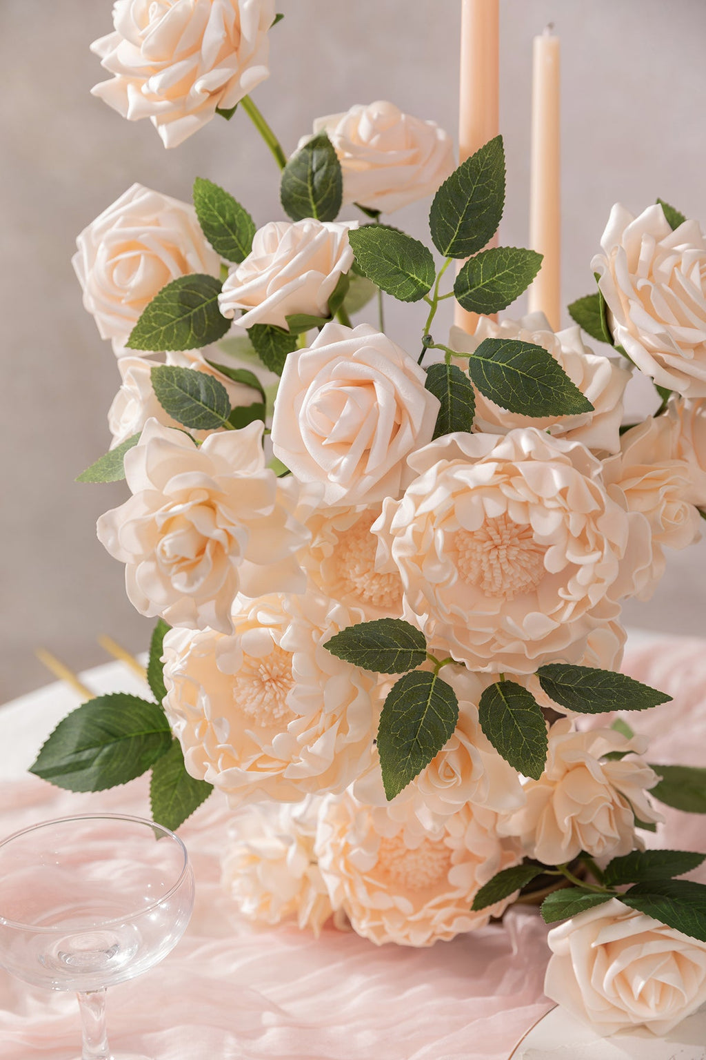 DIY Supporting Flower Boxes in Champagne Pink