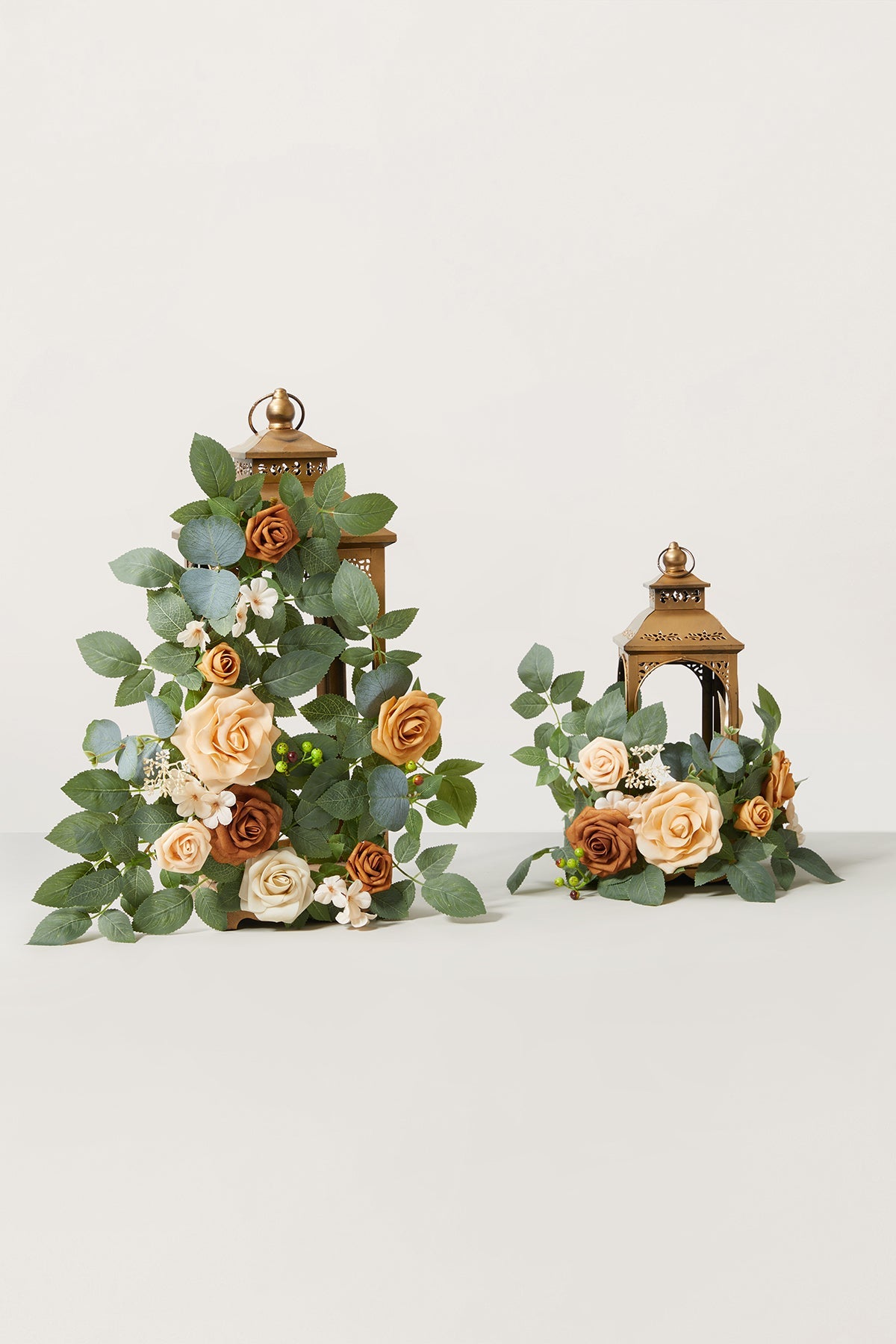 2ft Flower Garlands in Sunny Peach & Apricot  (Set of 2)