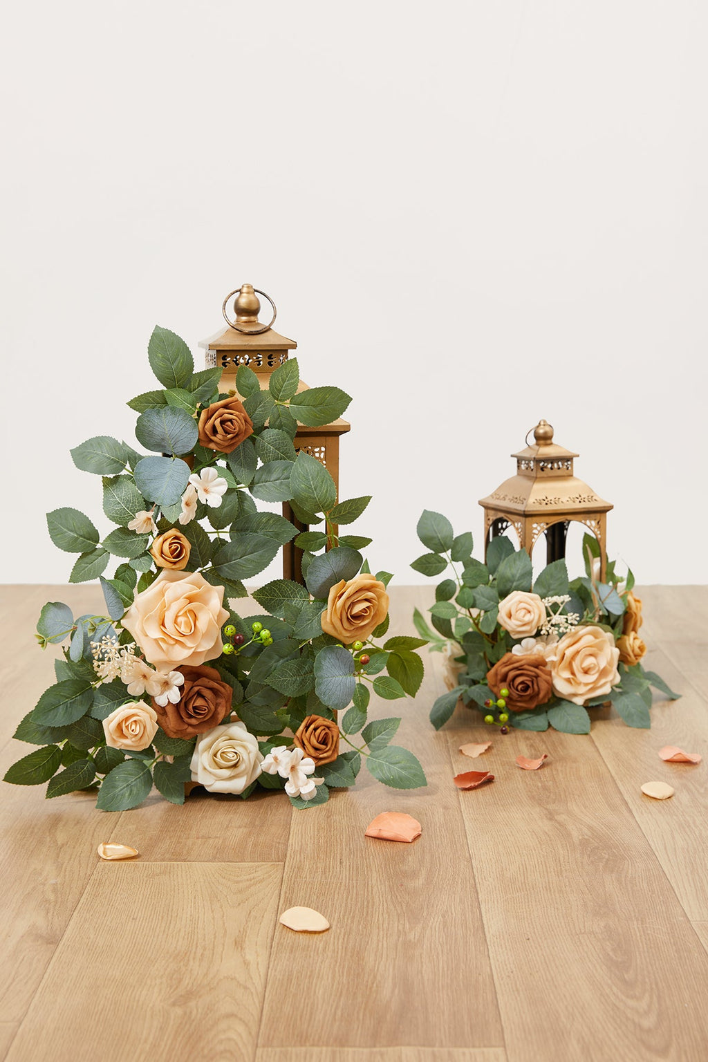 2ft Flower Garlands in Sunny Peach & Apricot  (Set of 2)
