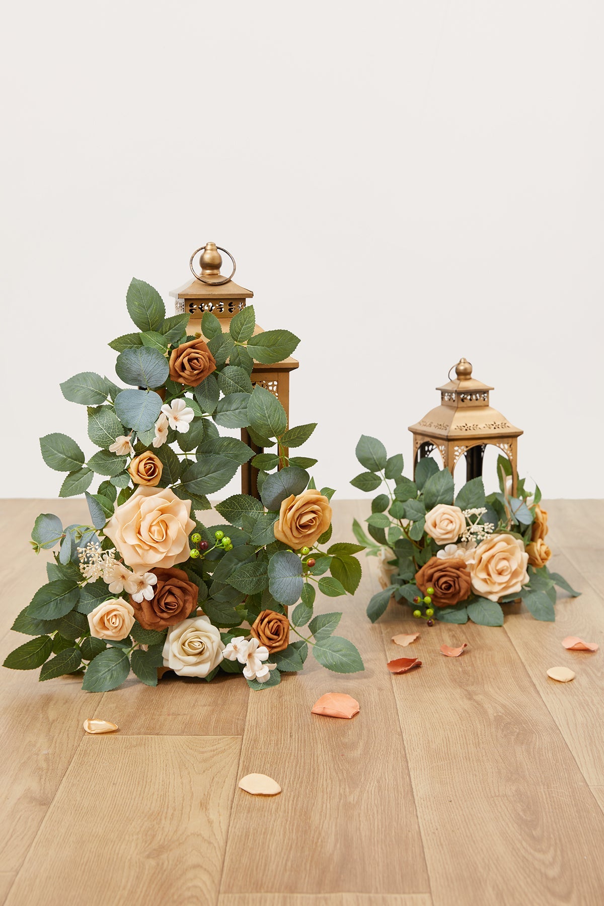 2ft Flower Garlands in Sunny Peach & Apricot  (Set of 2)