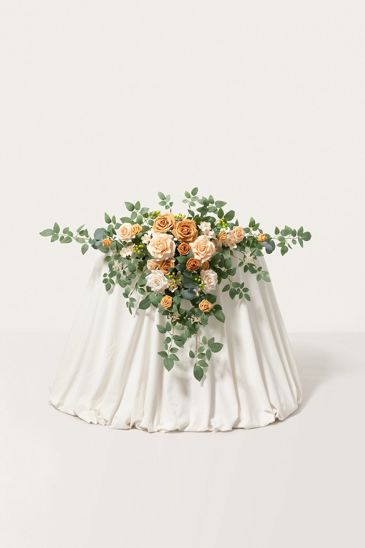 Sweetheart Table Floral Swags in Sunny Peach & Apricot  (Set of 2)