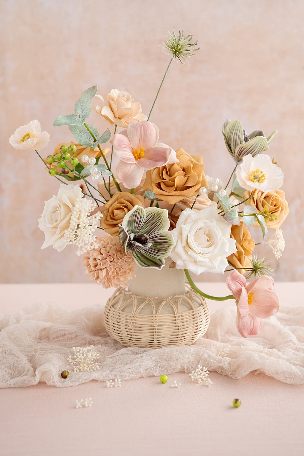 DIY Designer Flower Boxes in Sunny Peach & Apricot (Deluxe Box)