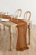 Rustic Gauze Cheesecloth Table Runner 35" w x 14ft - Brown Terracotta