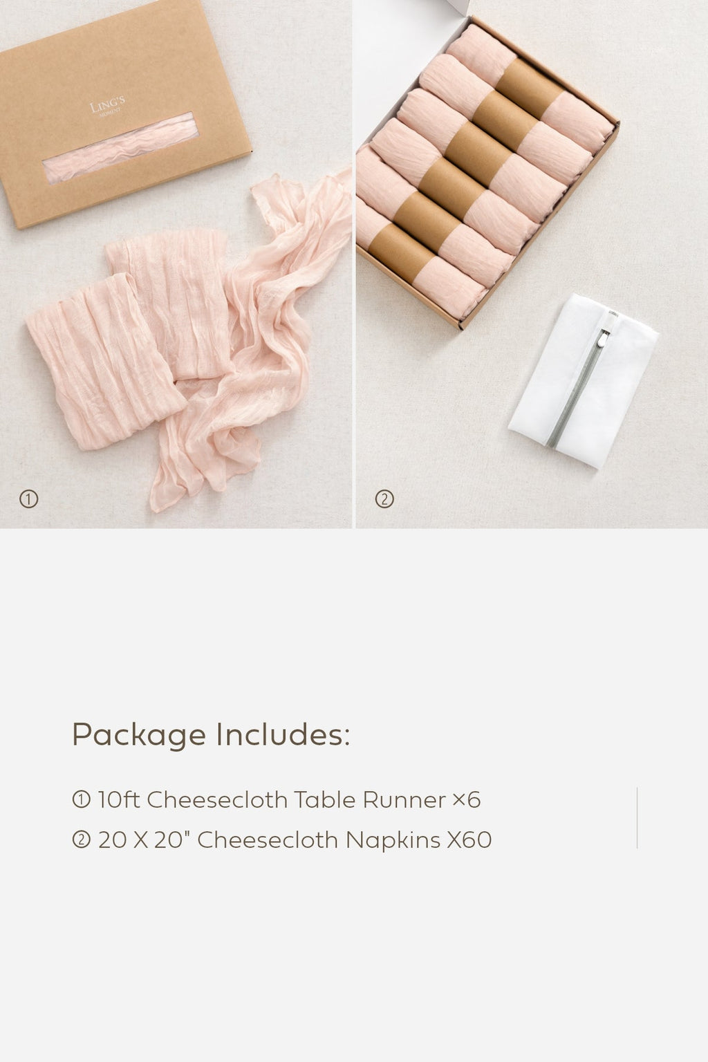 Cheesecloth Napkins & Table Runner Set for Reception