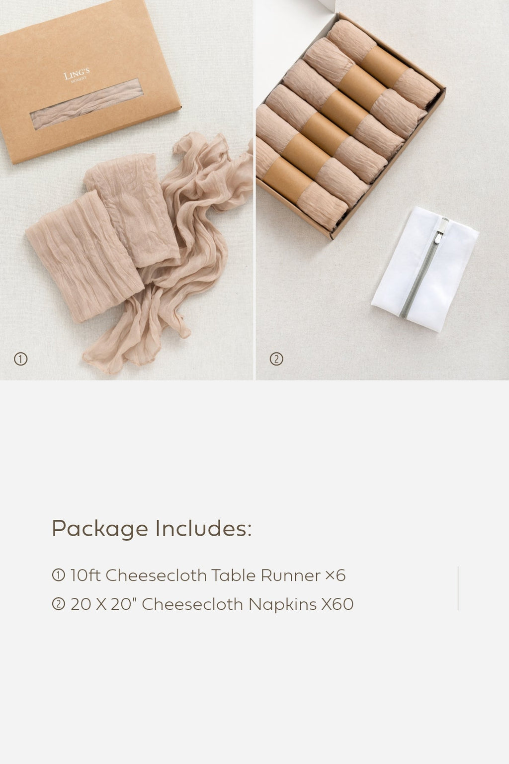Cheesecloth Napkins & Table Runner Set for Reception