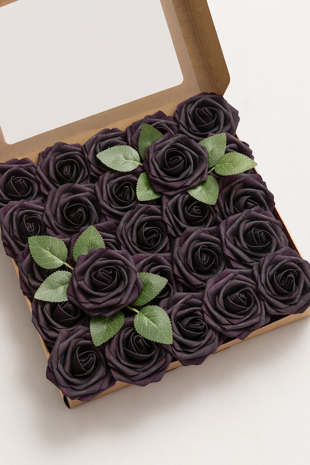 DIY Flower Box in Black Baccara Roses（25pcs）