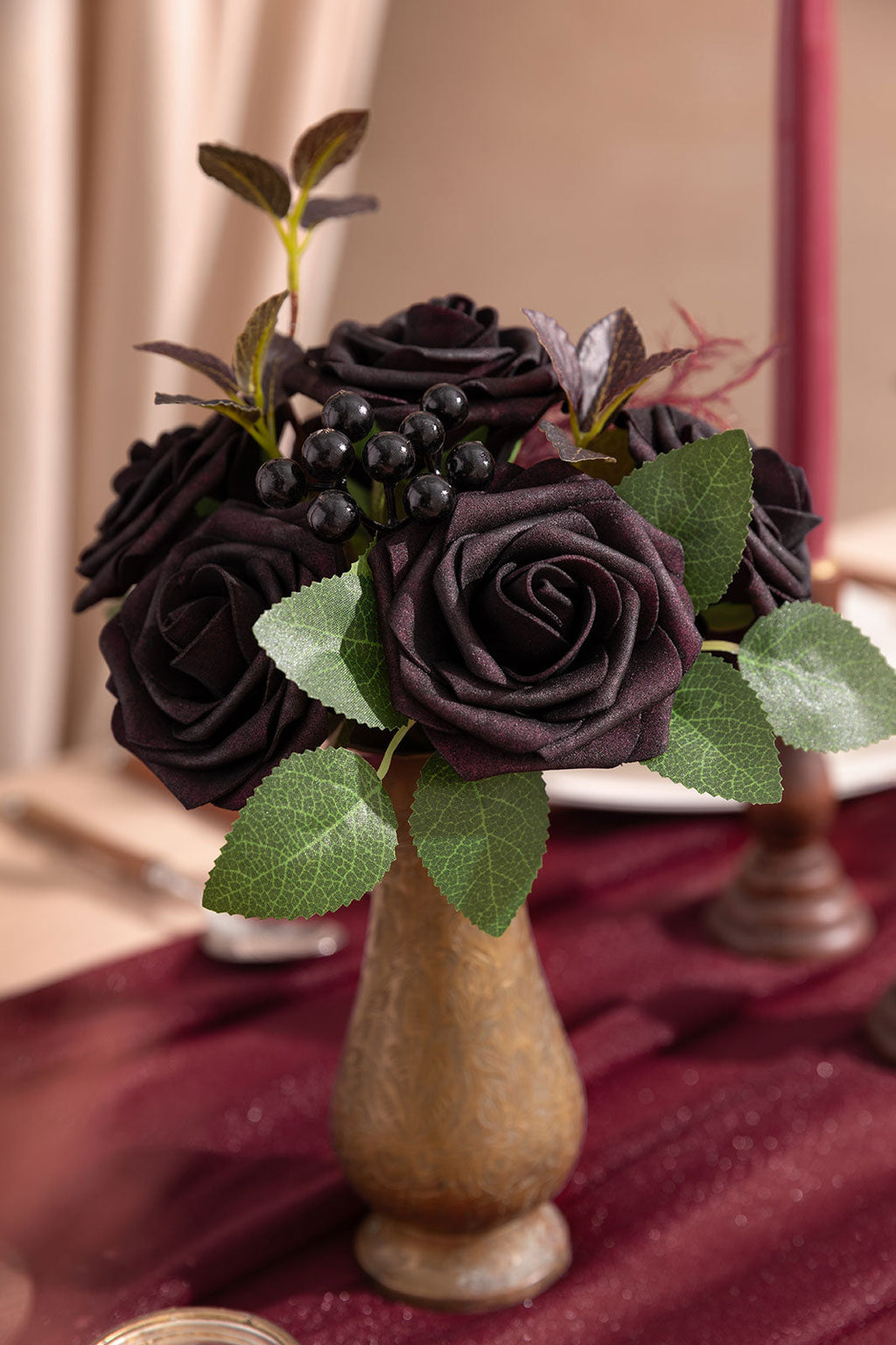 DIY Flower Box in Black Baccara Roses（25pcs）