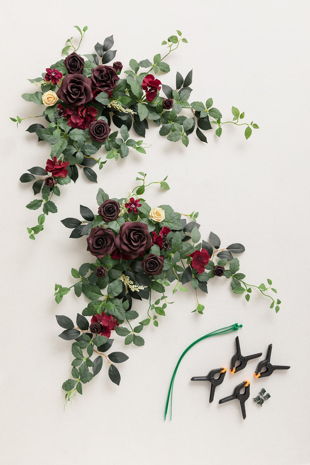 Sweetheart Table Floral Swags in Bordeaux Red & Wine