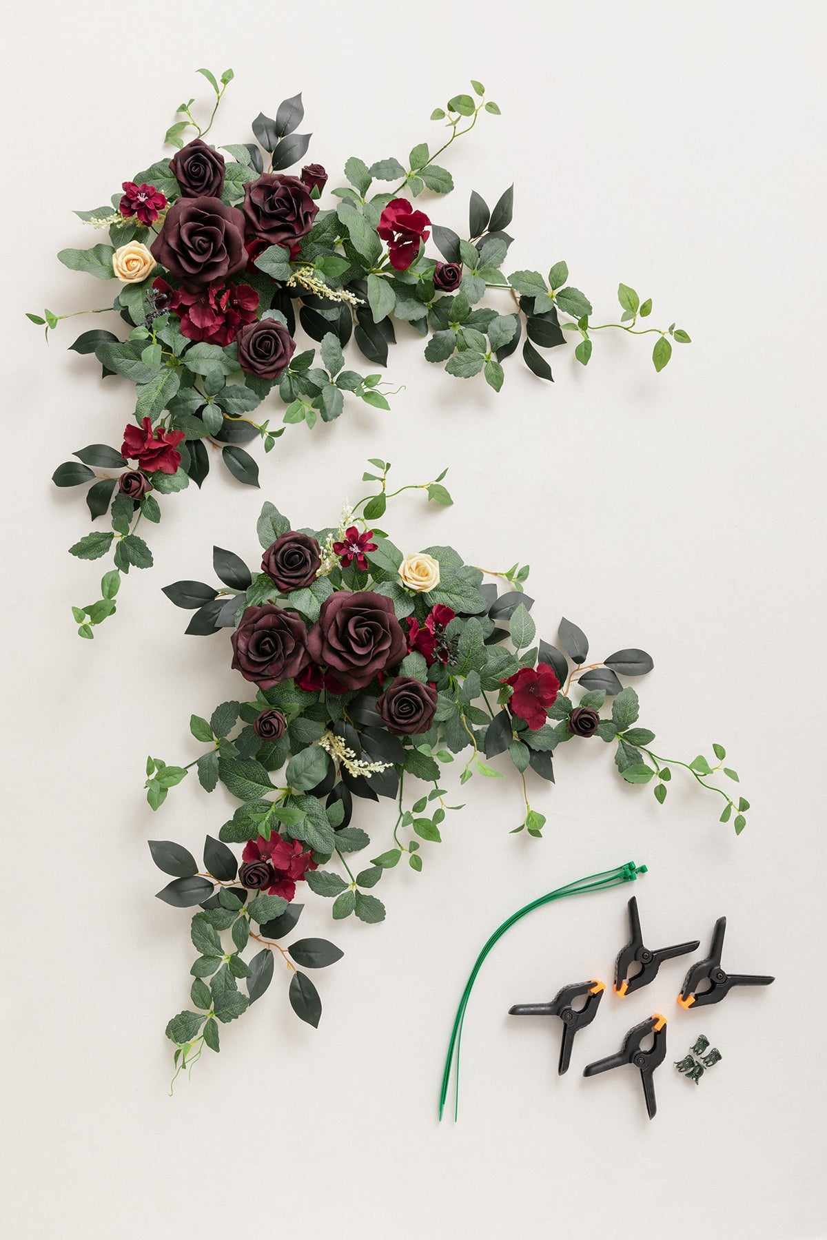 Sweetheart Table Floral Swags in Bordeaux Red & Wine