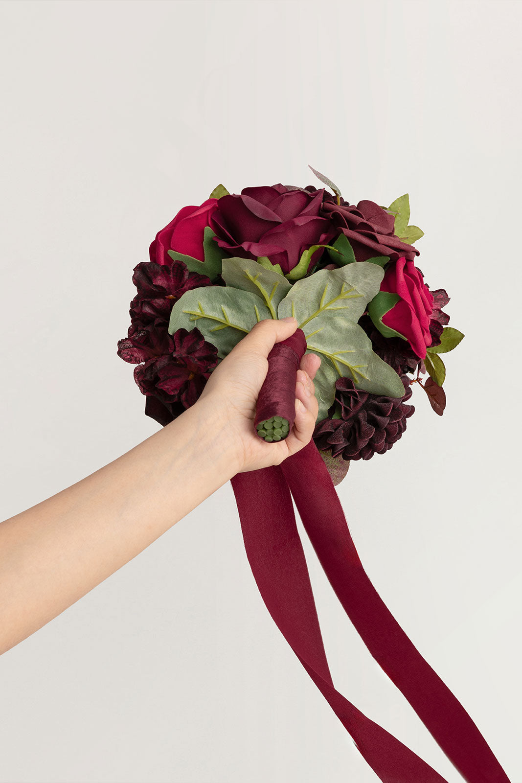 Bridesmaid Bouquet in Burgundy & Black Baccara (Set of 1)