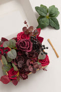 Mini Bouquet Combo Flower Box - Burgundy & Black Baccara