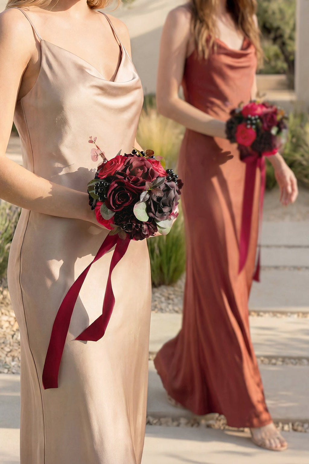 Mini Bouquet Combo Flower Box - Burgundy & Black Baccara