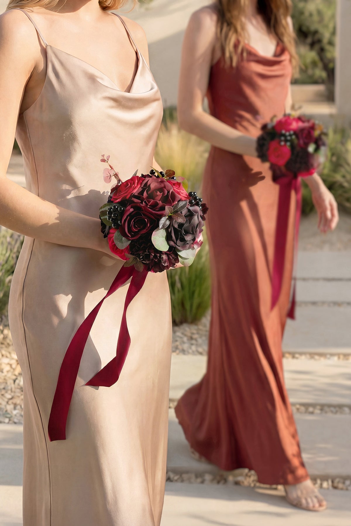 Mini Bouquet Combo Flower Box - Burgundy & Black Baccara