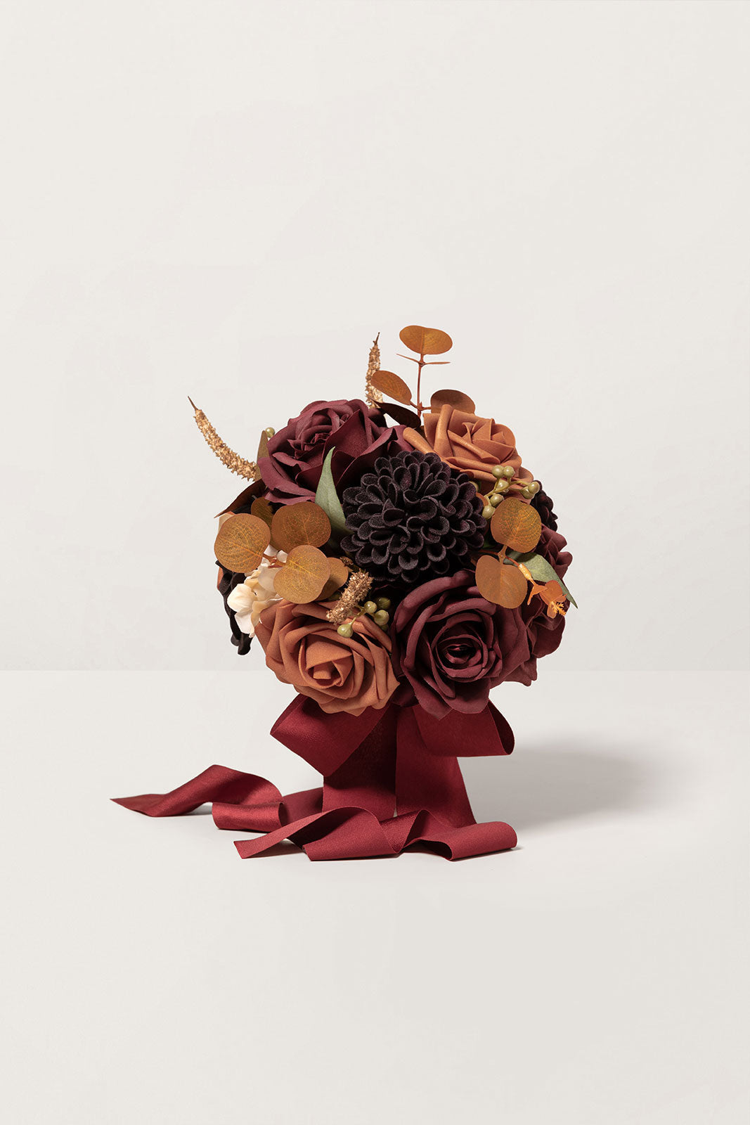 Bridesmaid Bouquet in Burgundy & Burnt Orange (Set of 1)