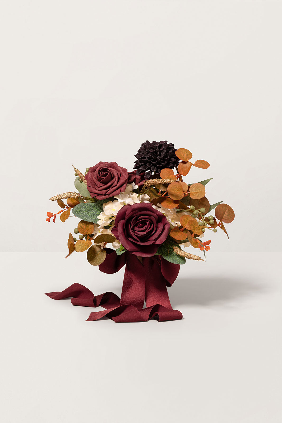 7" Bridesmaid Posy in Burgundy & Burnt Orange (Set of 6)