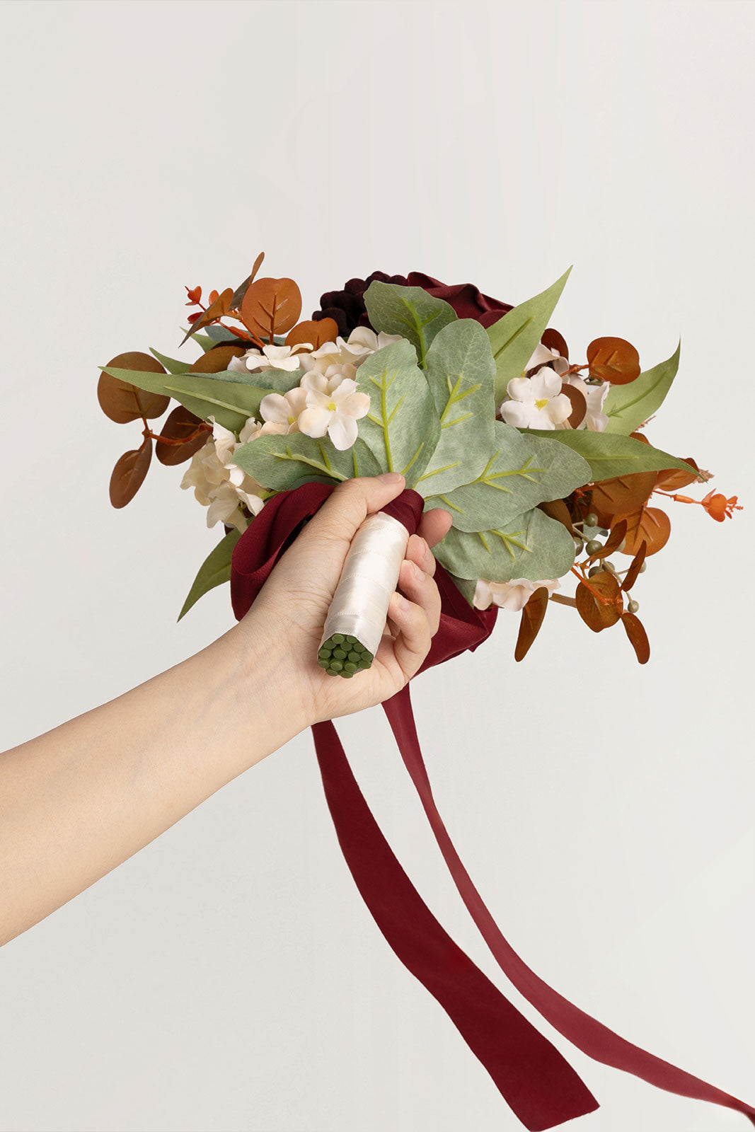 7" Bridesmaid Posy in Burgundy & Burnt Orange (Set of 6)