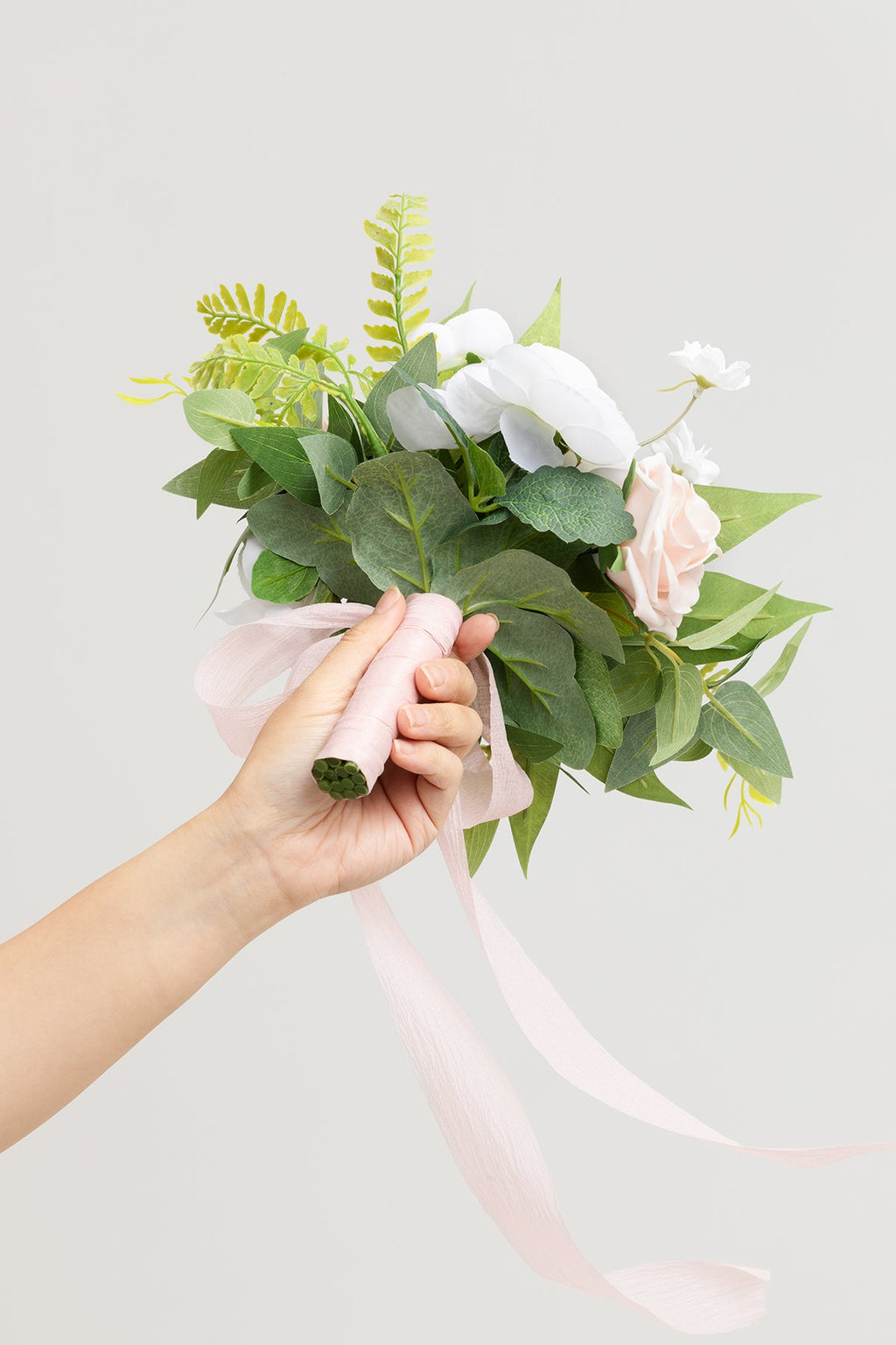 7" Bridesmaid Posy in Blush & White (Set of 6 )