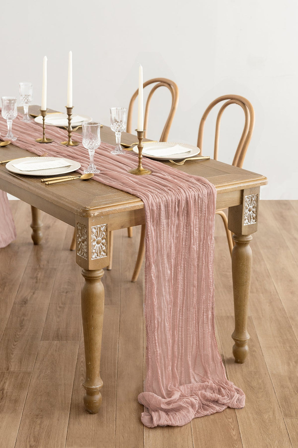 Table Linens in Burgundy & Dusty Rose ( 10ft )