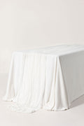 Rustic Gauze Cheesecloth Table Runner 35" w x 14ft - Brilliant White (1-pack)