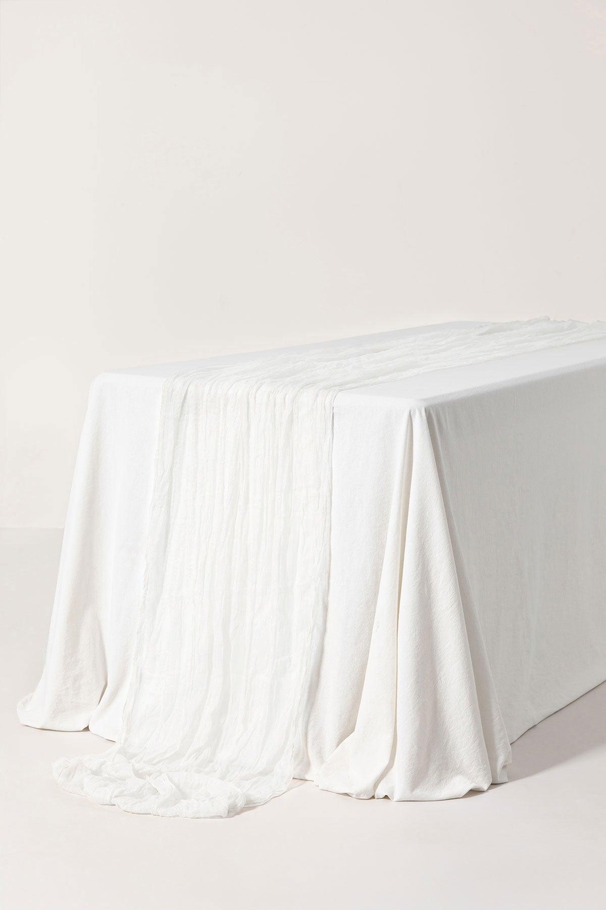 Rustic Gauze Cheesecloth Table Runner 35" w x 14ft - Brilliant White (1-pack)