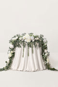 9ft Head Table Flower Garland in White & Sage