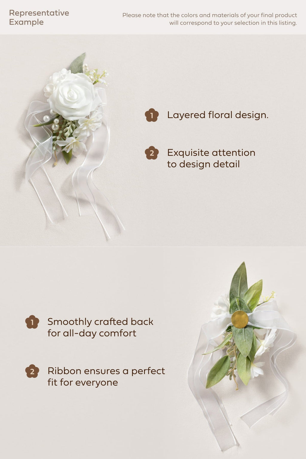 Wrist and Shoulder Corsages in Garden Blush