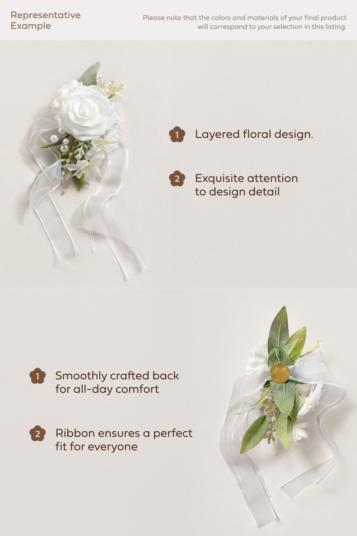 Wrist and Shoulder Corsages in Garden Blush